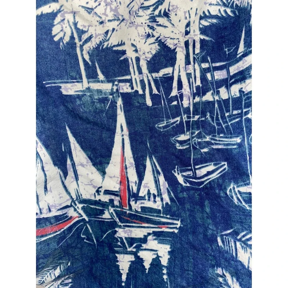 Sperry Board Shorts Mens 32 Blue Red Nautical Sailboat‎ Palm Tree Swim Trunks